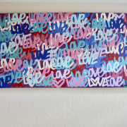 LOVE 97" x 41" Love original free shipping street art contemporary art modern canvas colorful painting by Chris Riggs