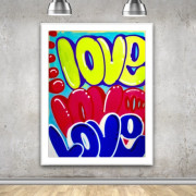 Large Love 72" x 57' graffiti signed street art spray paint modern contemporary pop art NYC style graffiti canvas colorful art