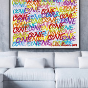 48 x 36 inches Love street art graffiti painting contemporary modern pop art spray paint design original Chris Riggs